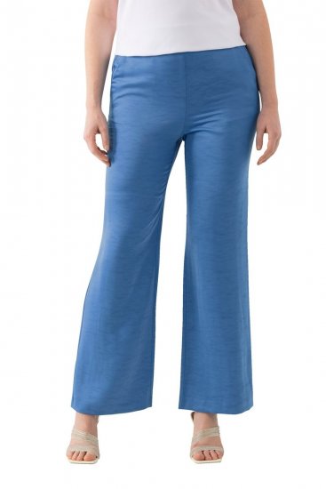 Ulla Popken 826163 Szerokie spodnie garniturowe Denimowy niebieski - Spodnie materiałowe - Szerokie spodnie damskie plus size