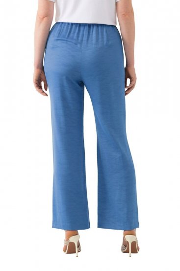 Ulla Popken 826163 Szerokie spodnie garniturowe Denimowy niebieski - Spodnie materiałowe - Szerokie spodnie damskie plus size