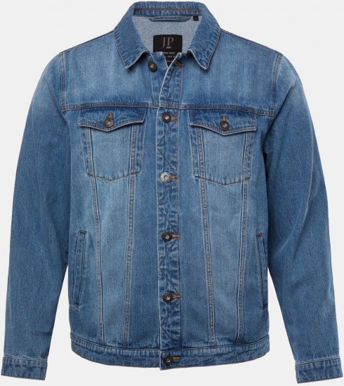 JP1880 826234 Kurtka jeansowa z kieszeniami na piersi Denimowy niebieski - Kurtki Męskie Duże Rozmiary - Kurtki Duże rozmiary 2XL-8XL