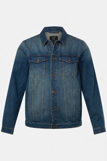 JP1880 826234 Kurtka jeansowa z kieszeniami na piersi Indygo - Kurtki Męskie Duże Rozmiary - Kurtki Duże rozmiary 2XL-8XL