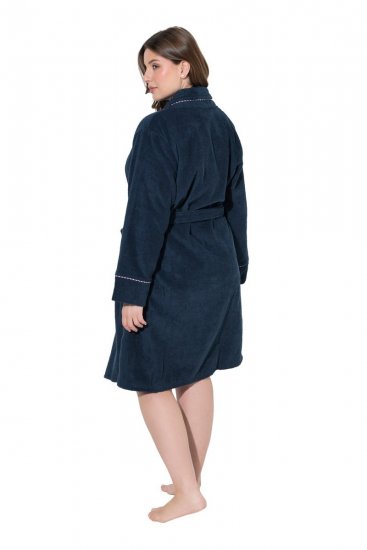 Ulla Popken 826794 Szlafrok frotte Granatowa - Szlafroki - 