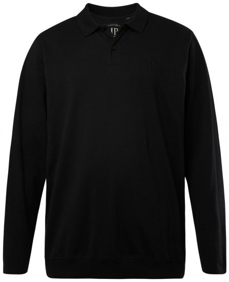 JP1880 827115 Koszulka polo z długim rękawem i krojem na brzuch Czarna - Koszulki polo - Koszulki Polo 2XL-8XL