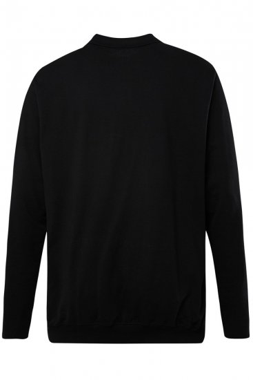 JP1880 827115 Koszulka polo z długim rękawem i krojem na brzuch Czarna - Koszulki polo - Koszulki Polo 2XL-8XL