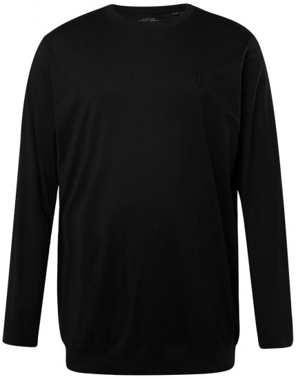 JP1880 827128 Koszulka z długim rękawem z krojem na brzuch Czarna - Koszulki - T-shirty meskie Duże Rozmiary - 2XL-14XL