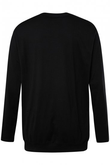 JP1880 827128 Koszulka z długim rękawem z krojem na brzuch Czarna - Koszulki - T-shirty meskie Duże Rozmiary - 2XL-14XL