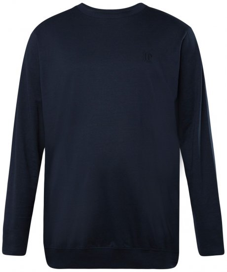 JP1880 827128 Koszulka z długim rękawem z krojem na brzuch Granatowa - Koszulki - T-shirty meskie Duże Rozmiary - 2XL-14XL