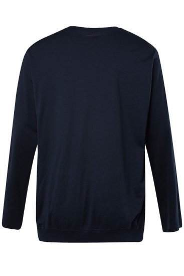 JP1880 827128 Koszulka z długim rękawem z krojem na brzuch Granatowa - Koszulki - T-shirty meskie Duże Rozmiary - 2XL-14XL
