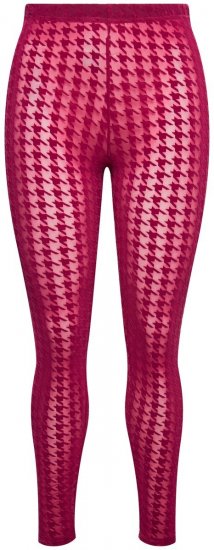 Ulla Popken 828982 Legginsy rajstopowe w kratę Jagodowa - Rajstopy & skarpetki - 