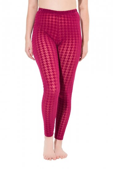 Ulla Popken 828982 Legginsy rajstopowe w kratę Jagodowa - Rajstopy & skarpetki - 
