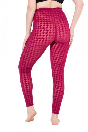 Ulla Popken 828982 Legginsy rajstopowe w kratę Jagodowa - Rajstopy & skarpetki - 