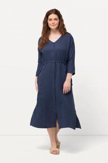 Ulla Popken 829143 Sukienka koszulowa Granatowa - Sukienki koszulowe - 