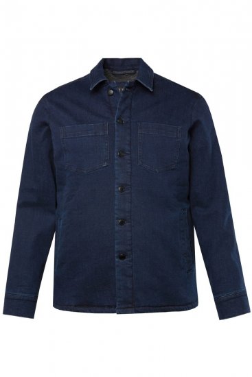 JP1880 829251 Kurtka jeansowa z podszewką teddy Ciemnoniebieski - Kurtki Męskie Duże Rozmiary - Kurtki Duże rozmiary 2XL-8XL