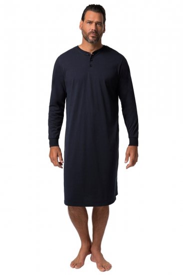 JP1880 Henley Long Sleeved Night Dress Navy - Bielizna & stroje kąpielowe - Bielizna & Stroje kąpielowe 2XL-8XL