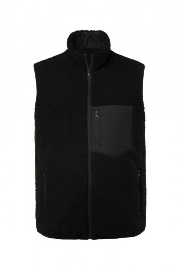 Jay-Pi 829716 Kamizelka dwustronna z teddy Czarna - Kurtki Męskie Duże Rozmiary - Kurtki Duże rozmiary 2XL-8XL