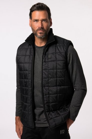 Jay-Pi 829716 Kamizelka dwustronna z teddy Czarna - Kurtki Męskie Duże Rozmiary - Kurtki Duże rozmiary 2XL-8XL
