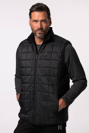 Jay-Pi 829716 Kamizelka dwustronna z teddy Czarna - Kurtki Męskie Duże Rozmiary - Kurtki Duże rozmiary 2XL-8XL