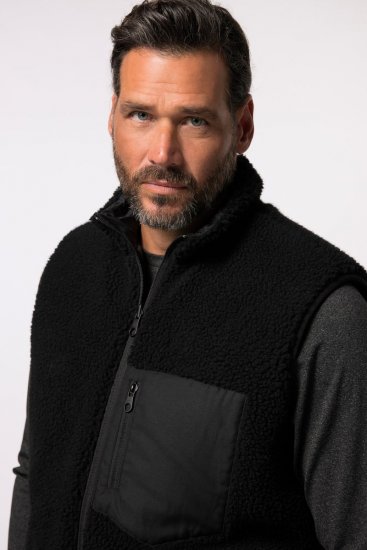 Jay-Pi 829716 Kamizelka dwustronna z teddy Czarna - Kurtki Męskie Duże Rozmiary - Kurtki Duże rozmiary 2XL-8XL