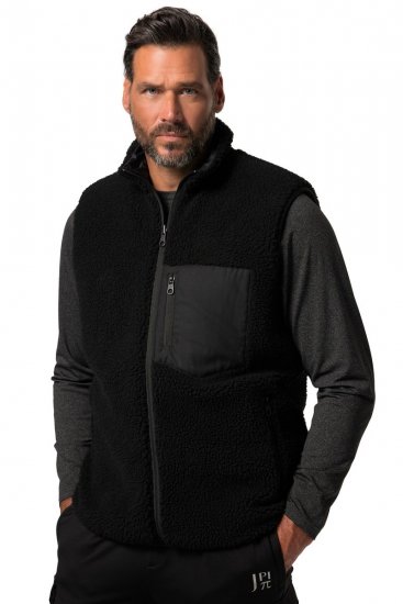 Jay-Pi 829716 Kamizelka dwustronna z teddy Czarna - Kurtki Męskie Duże Rozmiary - Kurtki Duże rozmiary 2XL-8XL