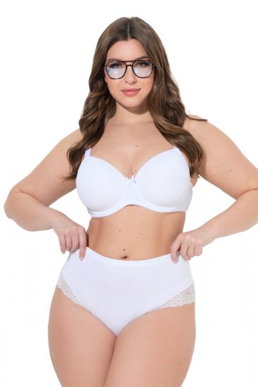Ulla Popken 830094 Majtki z koronką 2 szt. Biały - Majtki - 