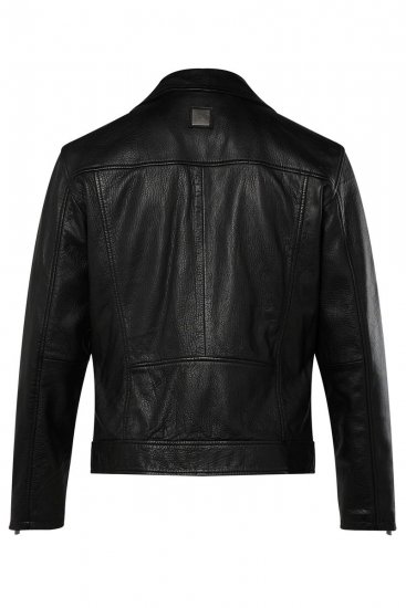 JP1880 830586 Kurtka biker z nappy jagnięcej Czarna - Kurtki Męskie Duże Rozmiary - Kurtki Duże rozmiary 2XL-8XL