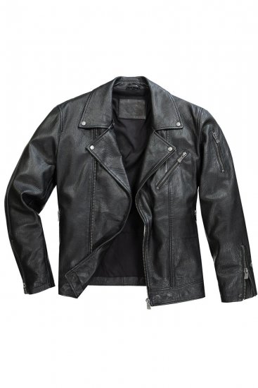 JP1880 830586 Kurtka biker z nappy jagnięcej Czarna - Kurtki Męskie Duże Rozmiary - Kurtki Duże rozmiary 2XL-8XL