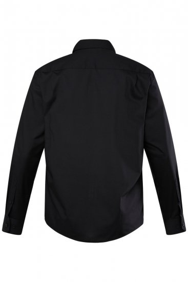 Men+ 753 Koszula biznesowa z długim rękawem z klasycznym kołnierzykiem Czarna - Koszule - Koszule 2XL-10XL