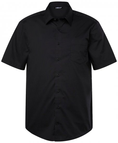 Men+ 756 Koszula biznesowa z krótkim rękawem z klasycznym kołnierzykiem Czarna - Koszule - Koszule 2XL-10XL