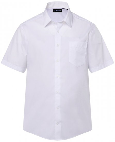 Men+ 756 Koszula biznesowa z krótkim rękawem z klasycznym kołnierzykiem Biały - Koszule - Koszule 2XL-10XL