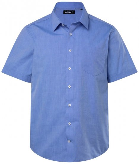 Men+ 756 Koszula biznesowa z krótkim rękawem z klasycznym kołnierzykiem Jasnoniebieska - Koszule - Koszule 2XL-10XL