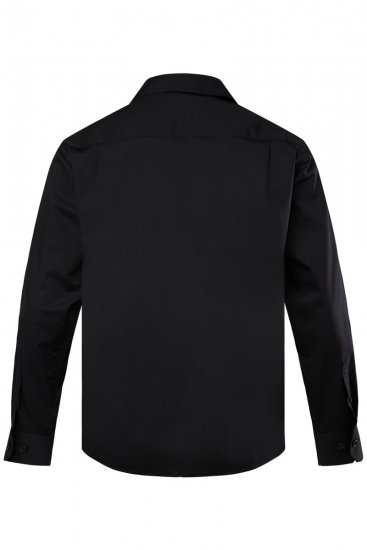 Men+ 757 Koszula biznesowa z długim rękawem z otwartym kołnierzykiem Czarna - Koszule - Koszule 2XL-10XL