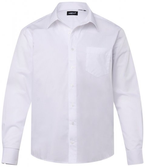 Men+ 757 Koszula biznesowa z długim rękawem z otwartym kołnierzykiem Biały - Koszule - Koszule 2XL-10XL