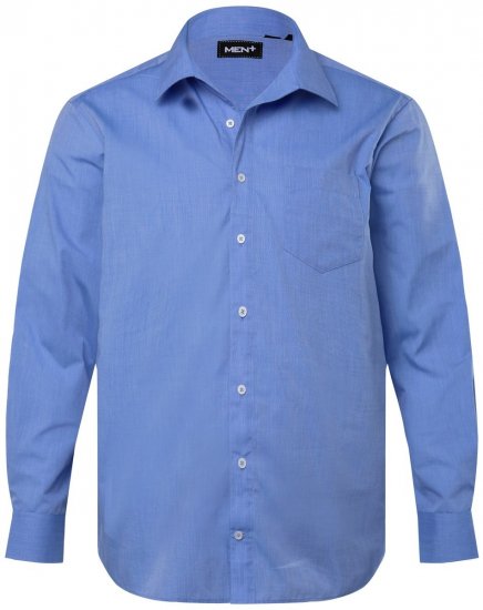 Men+ 757 Koszula biznesowa z długim rękawem z otwartym kołnierzykiem Jasnoniebieska - Koszule - Koszule 2XL-10XL