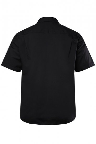 Men+ 758 Koszula biznesowa z krótkim rękawem z otwartym kołnierzykiem Czarna - Koszule - Koszule 2XL-10XL