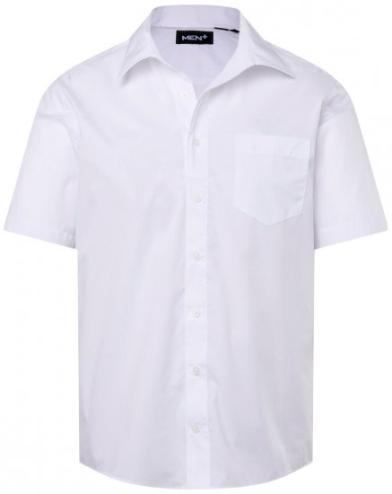 Men+ 758 Koszula biznesowa z krótkim rękawem z otwartym kołnierzykiem Biały - Koszule - Koszule 2XL-10XL