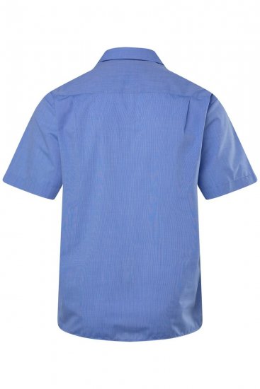 Men+ 758 Koszula biznesowa z krótkim rękawem z otwartym kołnierzykiem Jasnoniebieska - Koszule - Koszule 2XL-10XL