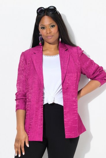 Ulla Popken 830767 Marynarka z efektem zmięcia Magenta - Marynarki - Żakiety w dużych rozmiarach
