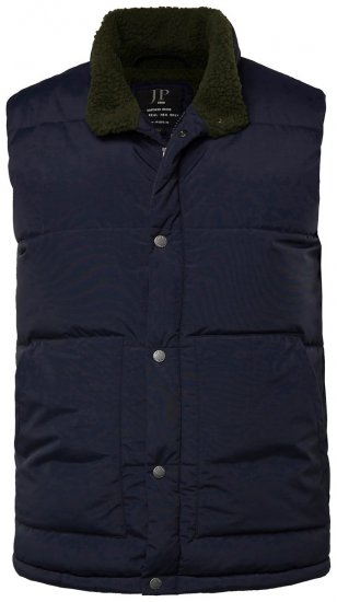 JP1880 831193 Kamizelka z podszewką teddy Granatowa - Kurtki Męskie Duże Rozmiary - Kurtki Duże rozmiary 2XL-8XL