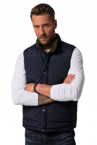 JP1880 831193 Kamizelka z podszewką teddy Granatowa - Kurtki Męskie Duże Rozmiary - Kurtki Duże rozmiary 2XL-8XL