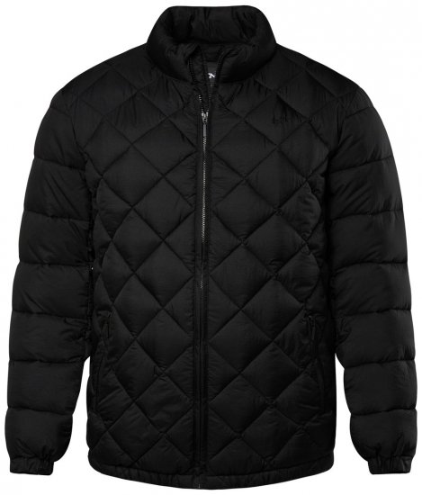 Men+ 494 Pikowana kurtka ze stójką Czarna - Kurtki Męskie Duże Rozmiary - Kurtki Duże rozmiary 2XL-8XL