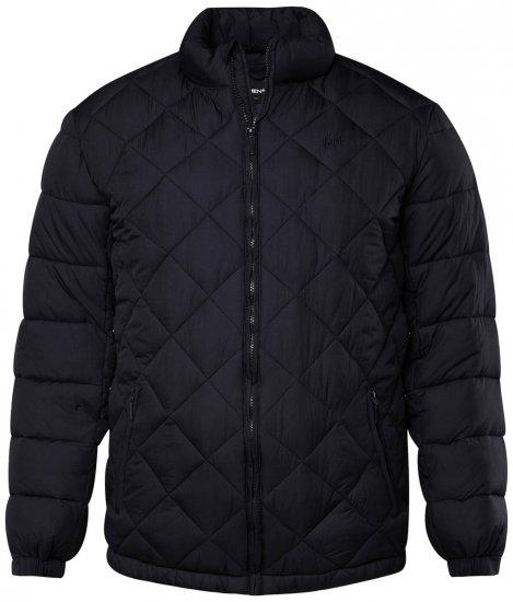 Men+ 494 Pikowana kurtka ze stójką Granatowa - Kurtki Męskie Duże Rozmiary - Kurtki Duże rozmiary 2XL-8XL