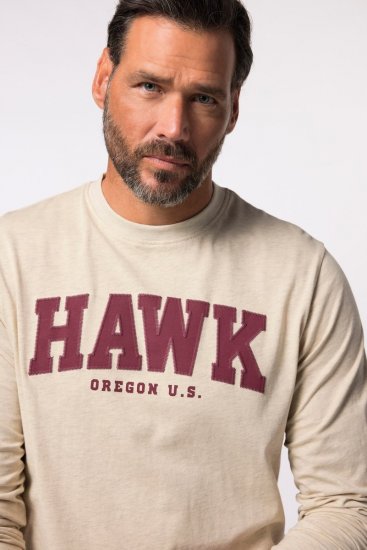 JP1880 T-Shirt Long Sleeve Hawk Off-White TALL - ODZIEŻ MĘSKA MT-6XLT - WYSOKIE-rozmiary