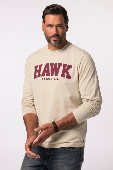 JP1880 T-Shirt Long Sleeve Hawk Off-White TALL - ODZIEŻ MĘSKA MT-6XLT - WYSOKIE-rozmiary