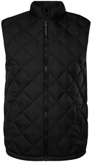 Men+ 578 Kamizelka pikowana ze stójką Czarna - Kurtki Męskie Duże Rozmiary - Kurtki Duże rozmiary 2XL-8XL