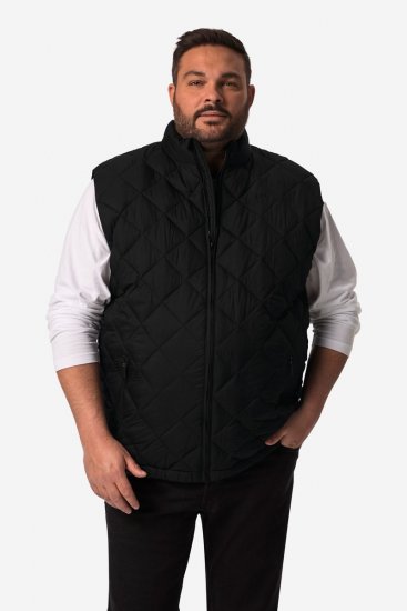 Men+ 578 Kamizelka pikowana ze stójką Czarna - Kurtki Męskie Duże Rozmiary - Kurtki Duże rozmiary 2XL-8XL