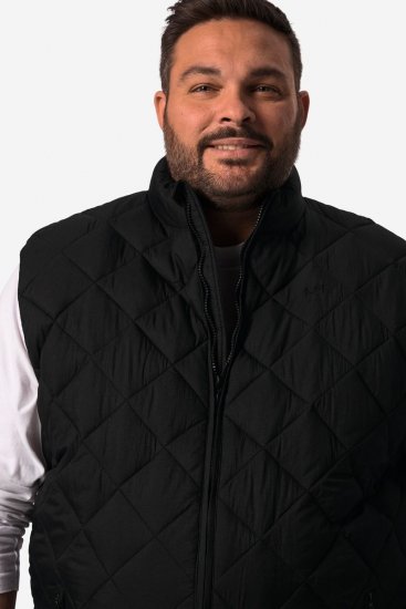 Men+ 578 Kamizelka pikowana ze stójką Czarna - Kurtki Męskie Duże Rozmiary - Kurtki Duże rozmiary 2XL-8XL