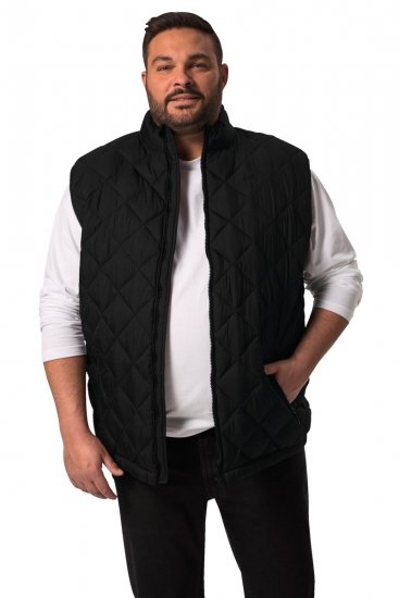 Men+ 578 Kamizelka pikowana ze stójką Czarna - Kurtki Męskie Duże Rozmiary - Kurtki Duże rozmiary 2XL-8XL