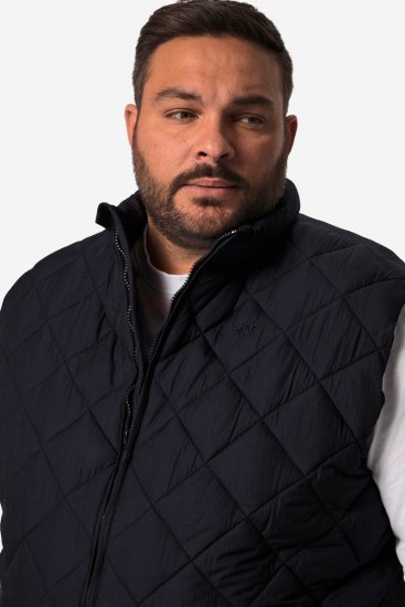 Men+ 578 Kamizelka pikowana ze stójką Granatowa - Kurtki Męskie Duże Rozmiary - Kurtki Duże rozmiary 2XL-8XL