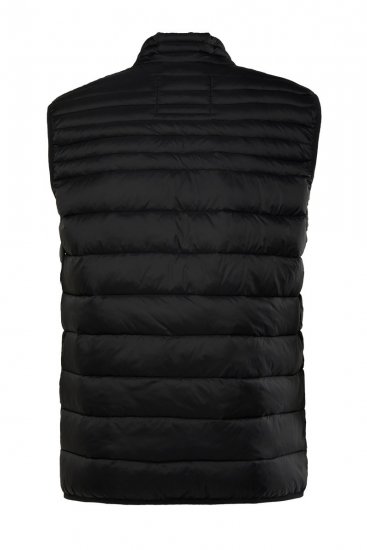 Boston Park 583 Kamizelka pikowana ze stójką Czarna - Kurtki Męskie Duże Rozmiary - Kurtki Duże rozmiary 2XL-8XL