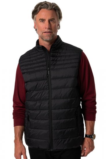 Boston Park 583 Kamizelka pikowana ze stójką Czarna - Kurtki Męskie Duże Rozmiary - Kurtki Duże rozmiary 2XL-8XL
