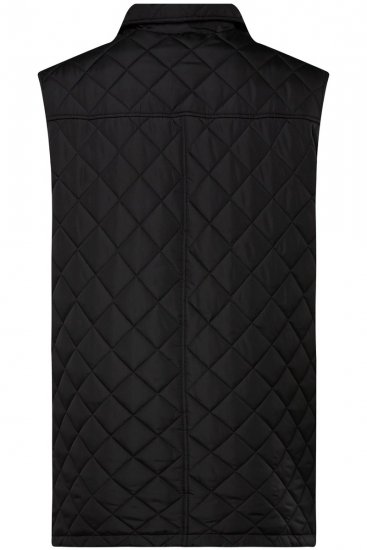 Boston Park 593 Kamizelka pikowana z kołnierzykiem koszulowym Czarna - Kurtki Męskie Duże Rozmiary - Kurtki Duże rozmiary 2XL-8XL